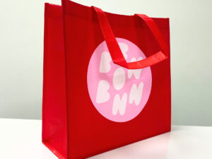 PP Non-Woven Red Shopping Bag with Brand Logo - K006