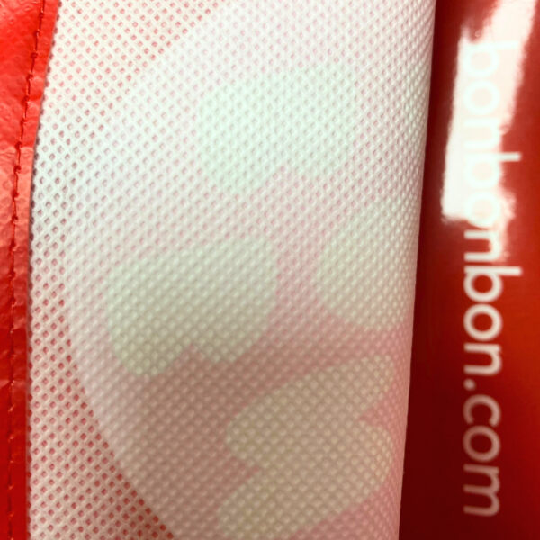 PP Non-Woven Red, Small size and Regtangular shape Shopping Bag with Brand Logo – K019