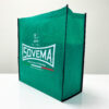 PP Non-Woven Solid Green Reusable Shopping Bag with Promotional Print - K005
