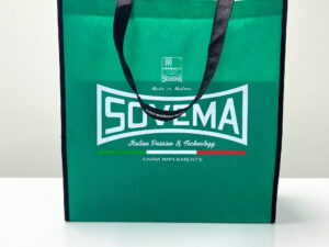 PP Non-Woven Solid Green Reusable Shopping Bag with Promotional Print - K005