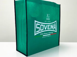 PP Non-Woven Solid Green Reusable Shopping Bag with Promotional Print - K005