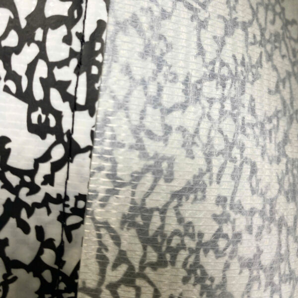 PP Woven Black White Reusable Shopping Bag with Notebook Design - K008