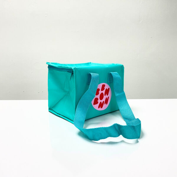 REUSABLE GREEN COOLER BAG – SMALL SIZE, SQUARE SHAPE, WITH ZIPPER – K020