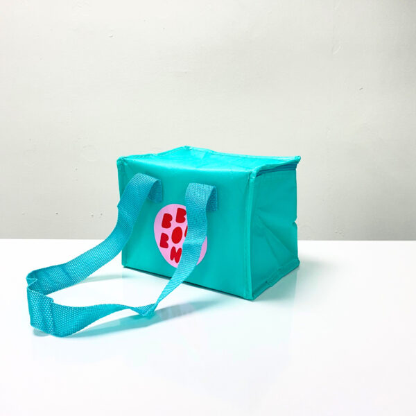 REUSABLE GREEN COOLER BAG – SMALL SIZE, SQUARE SHAPE, WITH ZIPPER – K020