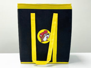 REUSEABLE BLACK WOVEN COOLER BAG WITH ZIPPER – K010