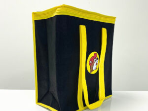 REUSEABLE BLACK WOVEN COOLER BAG WITH ZIPPER – K010