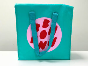 REUSEABLE GREEN WOVEN COOLER BAG WITH ZIPPER - K017