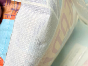 RPET reusable light blue shopping bag with scenic print - K003