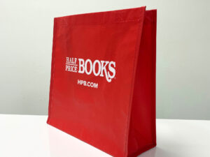 RPET reusable red promotional shopping bag with custom print – K014