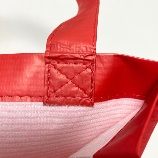 RPET reusable red promotional shopping bag with custom print – K014