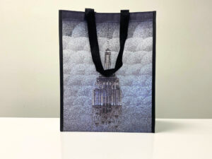 RPET reusable shopping bag grey color with custom print – K009