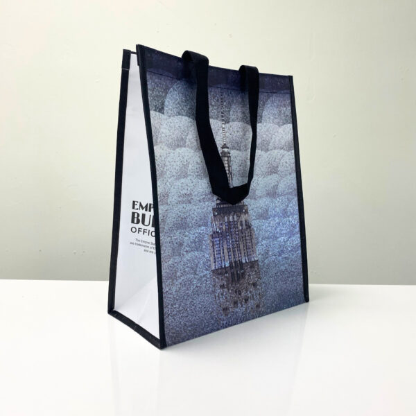 RPET reusable shopping bag grey color with custom print – K009