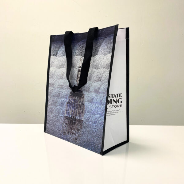 RPET reusable shopping bag grey color with custom print – K009